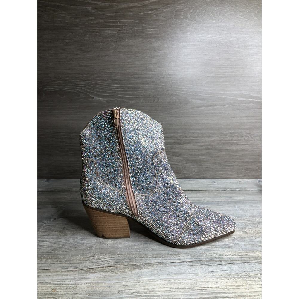 MATISSE SHAYNE AB RHINESTONE Western Zip Ankle Booties Shoe Sz 9.5 - Picture 6 of 8